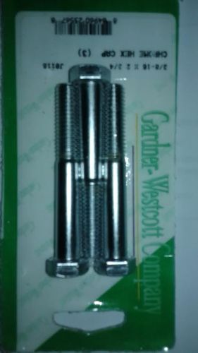 Gardner wescott j0197 chome plated hex bolts 1/2-20  2-1/2&#034; 3 pack