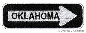 Oklahoma road sign biker patch embroidered iron-on motorcycle vest emblem new