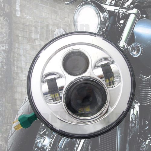 7'' chrome round projector daymaker headlight hi/lo pure white light led lamp