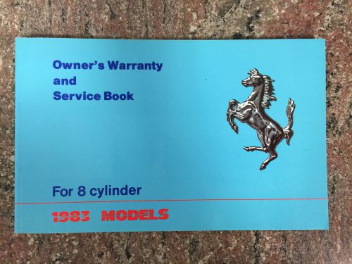 1983 ferrari 308/gts quattrovalvole owner's warranty and service book