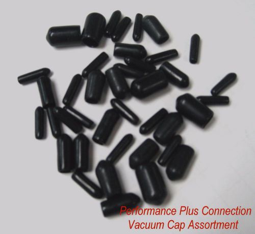 Black carbs &amp; intake vacuum line cap assortment from 1/8” to 3/8”