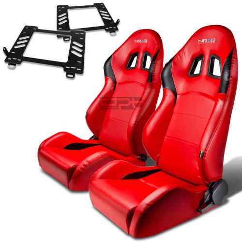 Purchase NRG RACING BUCKET SEAT RED PVC+SILDER/RAIL+FOR 8997 MIATA MX