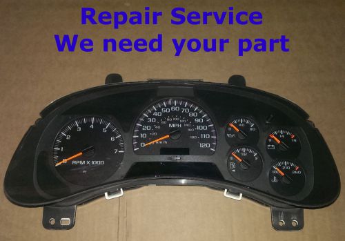 Repair rebuild service 2005 chevy trailblazer gauge cluster speedometer