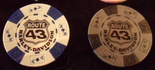 Route 43 harley-davidson  (1) poker chip from sheboygan, wisconsin
