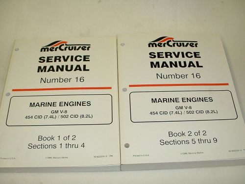 Mercruiser service manual #16 454/502 two book set 90-823224-2
