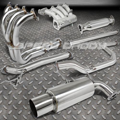 Header+b18 intake manifold+test pipe+stainless catback exhaust for 92-93 integra