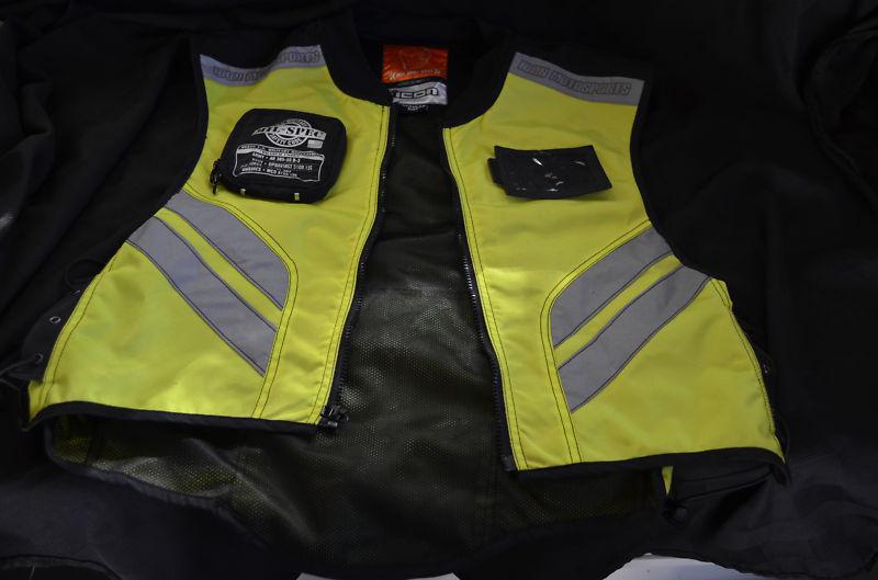 Icon yellow black military mil-spec saftety reflective vest regular xs s m l xl