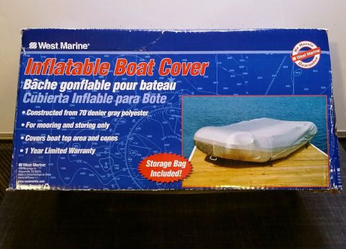 West marine inflatable boat cover dinghy fits 11' 5" - 12' 4" x 5' 10" silver