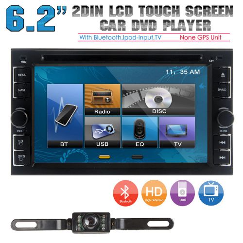 Hd camera+6.2'' double 2 din in dash car stereo dvd player usb bt ipod tv radio