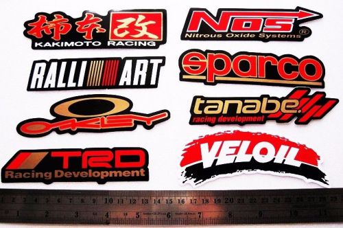 Logo sponsor motorcycle car truck stickers motocross racing sport  set of 8 pcs.