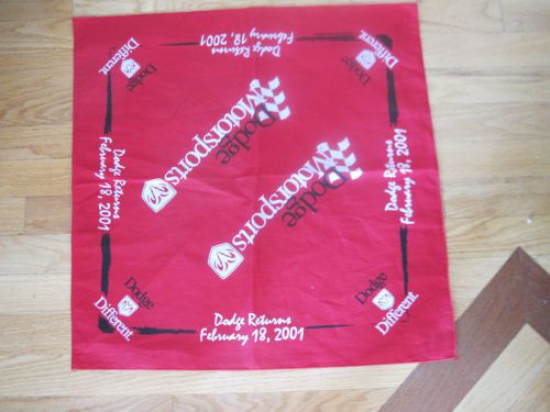 New nascar banner flag bandana feb.18, 2001 dodge returns promotional hanky