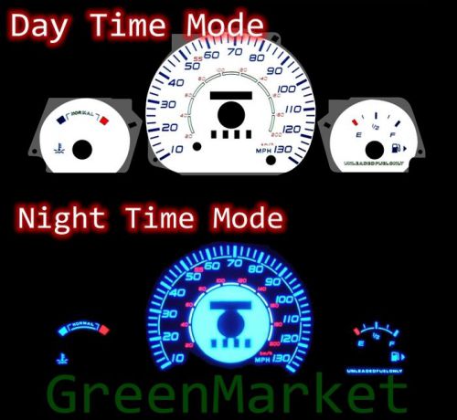 95-98 contour w/o tach white face blue indiglo glow gauges