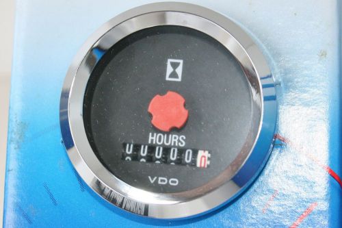 New vdo 331-955d chrome hour meter 12vdc 2-1/16" round volvo sea ray gauge boat