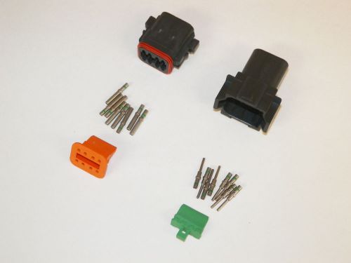 8x black deutch dt series connector set 14-16-18 ga solid nickel terminals