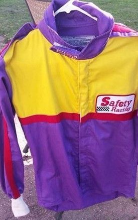 Racing suit purple yellow small mens womens car racing dirt oval clay asphalt
