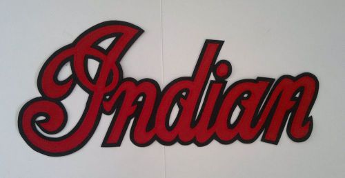 Indian motorcycle 13 inch red/black synthetic leather back patch.a beauty.new