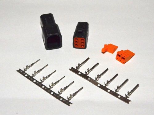 Deutsch dtm black 6-pin genuine connector kit 20awg stamped contacts, from usa