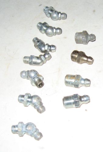 Gp of 11 grease fittings 4 with 3/8 inch thread &amp; 7 with ¼ inch thread.