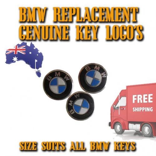 3 genuine bmw replacement key logos - suits all bmw keys - 11mm - free postage