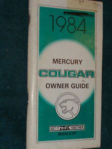 1984 mercury cougar owner&#039;s manual / owner&#039;s guide / good original!!!