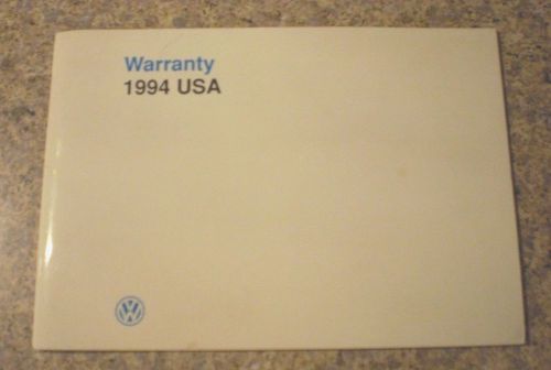 Used 1994 volkswagen usa warranty booklet