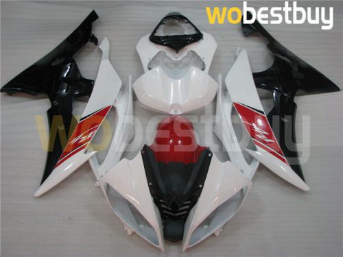 Injection white red black plastic fairing fit for yamaha 2008-2015 yzf r6 l64