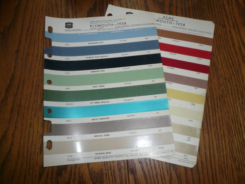 1958 plymouth acme color chip paint sample