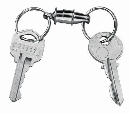 Deluxe metal chrome pull-apart key chain with 2 separate rings for auto-home