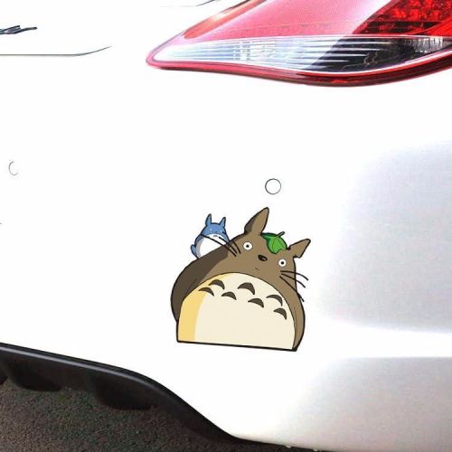 Totoro on shoulder together random body windows wall decals truck car stickers