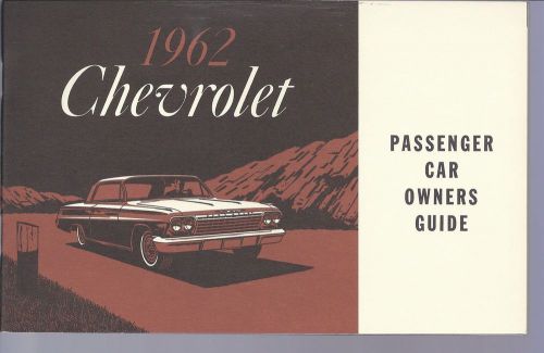 1962  chevrolet  owners manual reprint