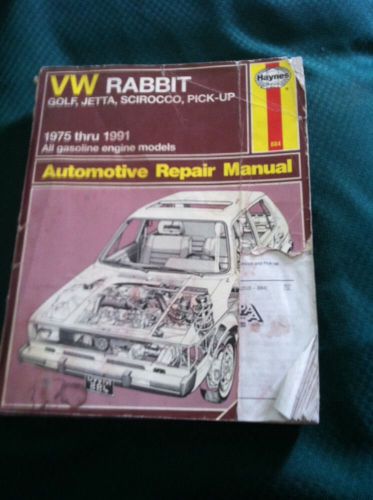 Haynes #884 vw rabbit,jetta,scirocco and pickup 1974-1985 owners manual