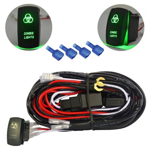3 meter wiring harness zombie rocker switch on-off relay fuse led light bar atv
