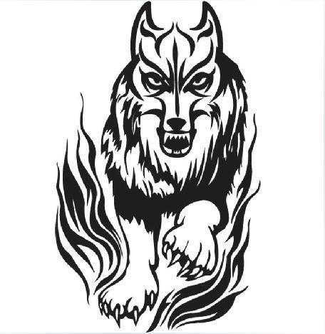 Custom wolf car decals stickers for car door & hood