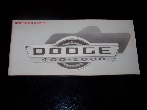 Original factory 1970 dodge truck 400 - 1000 models owner’s guide owners manual