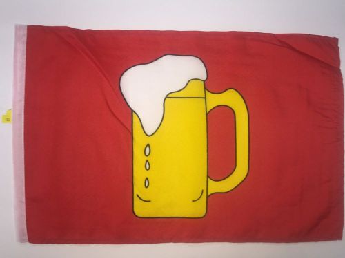 133 red beer mug face utv side x side atv safety flag 12&#034;x18&#034; fits 1/4 5/16 pole