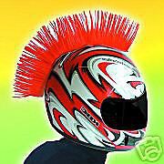 Red suction cup motorcycle skate snow helmet mohawk