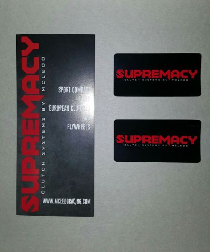 2x supremacy clutch systems by mcleod sticker decals with 2 free brochures