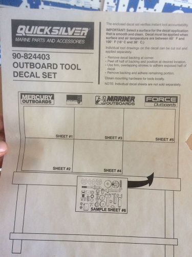 Mercury outboard tool rack decal set