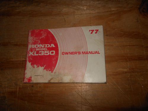 Honda 1977 xl350 owner&#039;s manual with wiring diagram