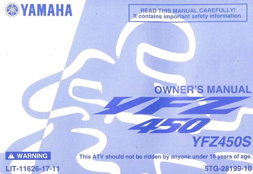 2004 yamaha yfz450 atv owners manual -yfz 450 s-yamaha-yfz450s
