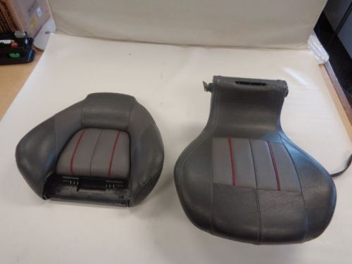 Reata gray / red vinyl fishing seat 25" x 18 1/4" x 21" marine boat