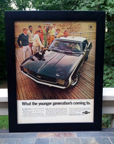 1969 chevolet camaro ss rs framed advertisement