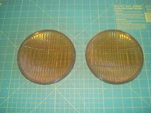 Vintage pair amber headlight lenses