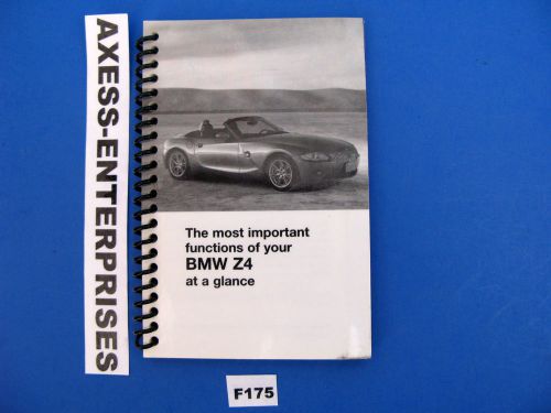 2003 2004 2005 bmw z z4 roadster owners quick refrence guide manual booklet f175