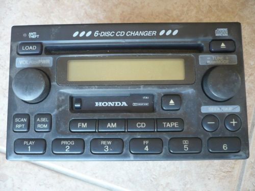 2000-2002 honda accord factory stereo am/fm cassette radio w/6 disc cd player