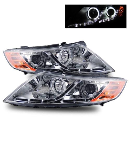 Dual ccfl angel eye halo led strip clear projector headlight for 11-13 optima