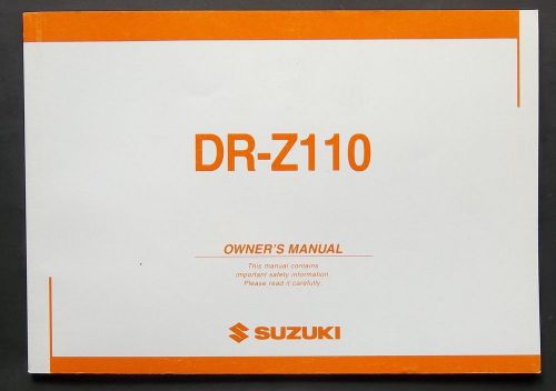 2004 suzuki dr-z110 motocross motorcycle owners manual -drz 110-suzuki-drz110