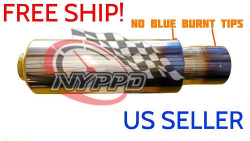 Nyppd universal polished muffiler stainless s. no blue tip 3 in in|4.5 in out