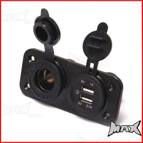 Motorcycle fairing mount cigarette lighter socket with twin usb power supply