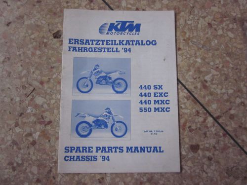 Vintage ktm 1994 440 sx exc mxc 550 mxc chassis oem spare parts manual